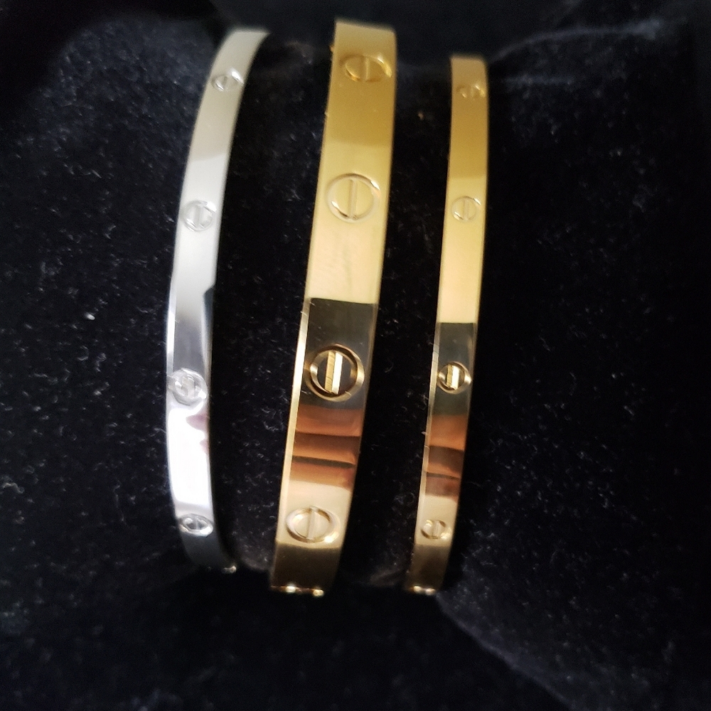 Gold Filled & Stainless Steel Bangle Size 18- 4mm
